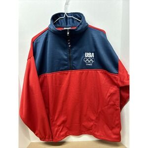 Vintage Pullover Jacket Olympic USA London Women's L Red Embroidered
